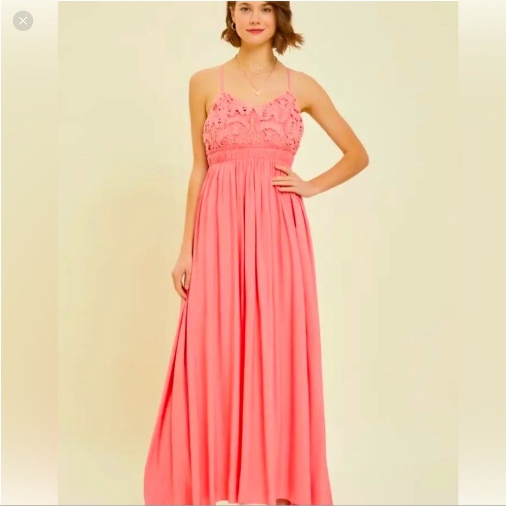 Heyson Crochet Lace Maxi Dress - Large